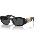 【送料無料】 ヴェルサーチ レディース サングラス・アイウェア アクセサリー Rectangular Slim Sunglasses Black