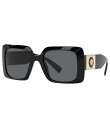 【送料無料】 ヴェルサーチ レディース サングラス・アイウェア アクセサリー Women's Ve4405 Square 54mm Sunglasses Black(4)