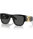 【送料無料】 ヴェルサーチ レディース サングラス・アイウェア アクセサリー Men's Rectangular 57mm Sunglasses Black