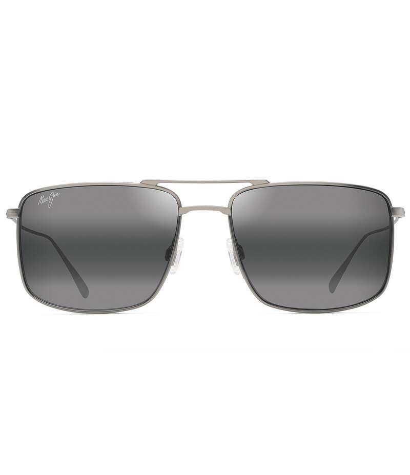 【送料無料】 マウイジム レディース サングラス・アイウェア アクセサリー Men's Aeko 55mm Aviator Polarized Sunglasses Matte Titanium
