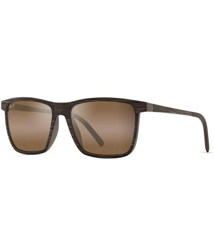 【送料無料】 マウイジム レディース サングラス・アイウェア アクセサリー Men's One Way 55mm Rectangular Striped Polarized Sunglasses Brown Stripe 【送料無料】 マウイジム レディース サングラス・アイウェア アクセサリー Men's One Way 55mm Rectangular Striped Polarized Sunglasses Brown Stripe