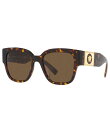 【送料無料】 ヴェルサーチ レディース サングラス・アイウェア アクセサリー Women's VE4437U Medusa Studs 54mm Havana ...
