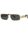 【送料無料】 ヴェルサーチ レディース サングラス・アイウェア アクセサリー Men's VE2257 Greca 60mm Grey Rectangle Su...