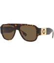 【送料無料】 ヴェルサーチ レディース サングラス・アイウェア アクセサリー Men's Ve4406 56mm Rectangle Sunglasses Ha...