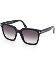 【送料無料】 トム・フォード レディース サングラス・アイウェア アクセサリー Women's Selby 55mm Square Sunglasses Bla...