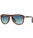 【送料無料】 ペルソル レディース サングラス・アイウェア アクセサリー Men's PO0714 Havana 54mm Aviator Polarized ...