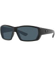 【送料無料】 コスタ レディース サングラス・アイウェア アクセサリー Men's 6S9009 Tuna Alley 62mm Rectangle Polarized Sunglasses Blackout