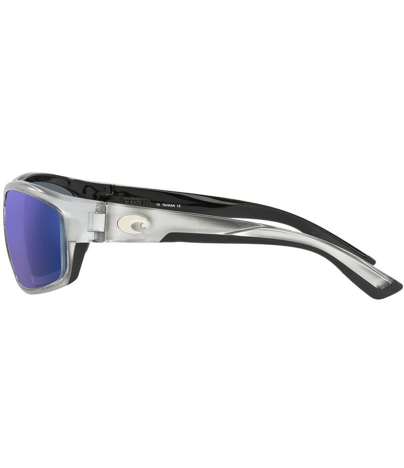 【送料無料】 コスタ レディース サングラス・アイウェア アクセサリー Men's 6S9020 Saltbreak Mirrored 65mm Rectangle Polarized Sunglasses Silver/Blue