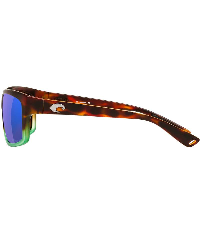 【送料無料】 コスタ レディース サングラス・アイウェア アクセサリー Men's 6S9047 Cut Mirrored 60mm Rectangle Polarized Sunglasses Matte Tortuga Fade/Green