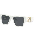 【送料無料】 ヴェルサーチ レディース サングラス・アイウェア アクセサリー Men's Ve4403 57mm Rectangle Sunglasses Wh...