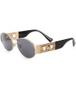 【送料無料】 ヴェルサーチ レディース サングラス・アイウェア アクセサリー Unisex VE2264 56mm Oval Sunglasses Dark G...