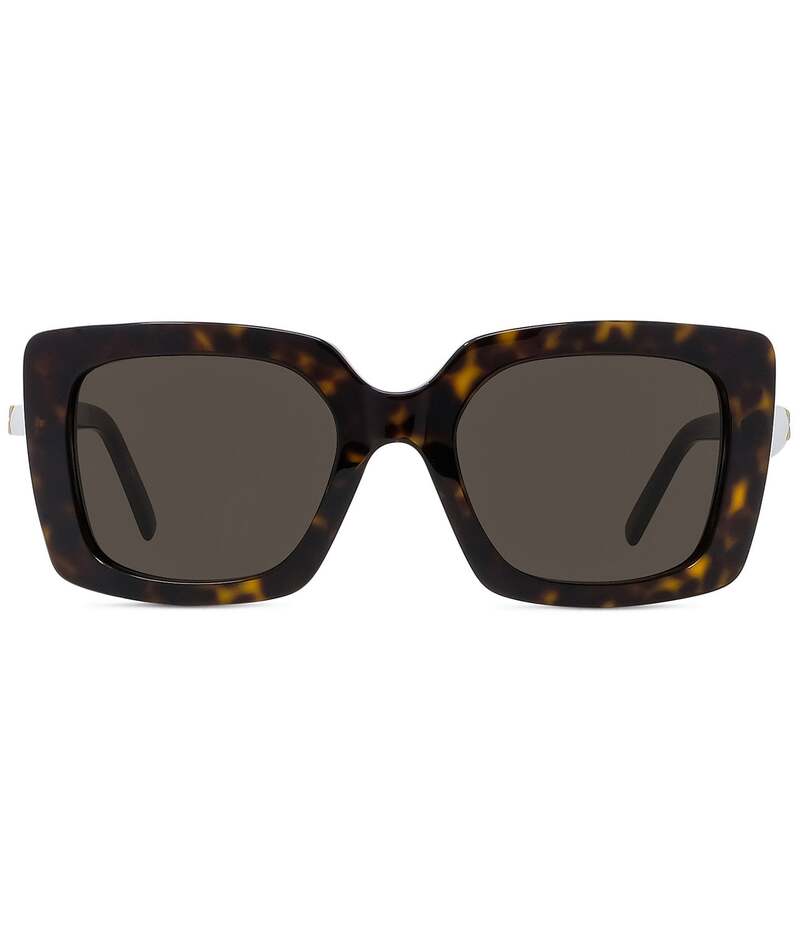 【送料無料】 ジバンシー レディース サングラス・アイウェア アクセサリー Women's Pearl 55mm Havana Rectangle Sunglasses Shiny Dark Havana