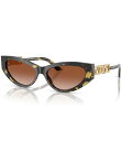 【送料無料】 ヴェルサーチ レディース サングラス・アイウェア アクセサリー Women's VE4470B 56mm Havana Cat Eye Sungl...