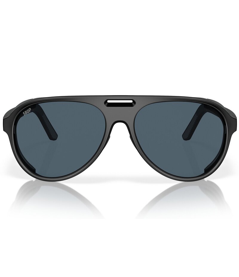 【送料無料】 コスタ レディース サングラス・アイウェア アクセサリー Men's Grand Cataline 59mm Polarized Aviator Shield Sunglasses Matte Black/Gray