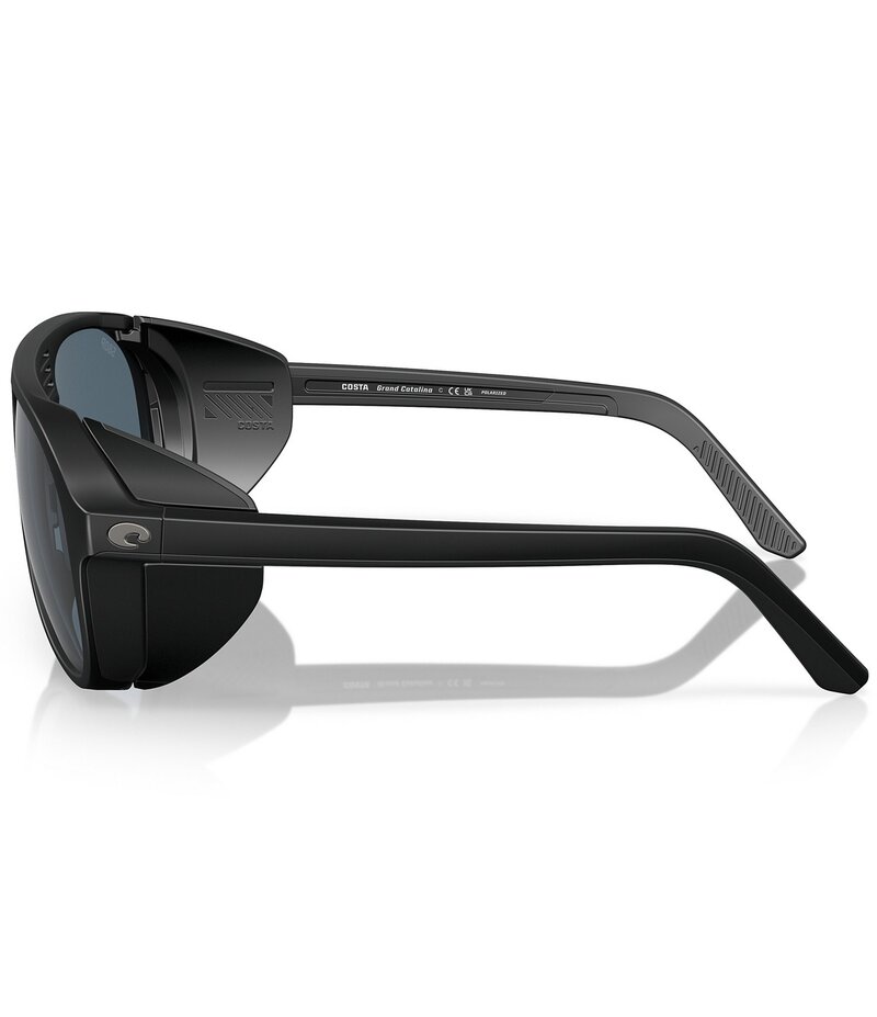 【送料無料】 コスタ レディース サングラス・アイウェア アクセサリー Men's Grand Cataline 59mm Polarized Aviator Shield Sunglasses Matte Black/Gray