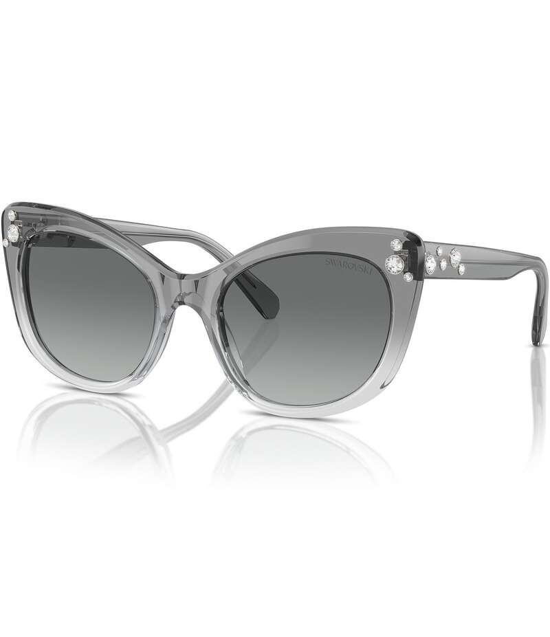 【送料無料】 スワロフスキー レディース サングラス・アイウェア アクセサリー Women's Sk6020 55mm Cat Eye Sunglasses Grey