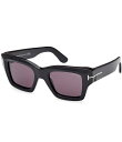【送料無料】 トム・フォード レディース サングラス・アイウェア アクセサリー Men's Ilia's 50mm Square Sunglasses Blac...