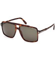 【送料無料】 トム・フォード レディース サングラス・アイウェア アクセサリー Men's Kemp 59mm Tortoise Framed Navigato...