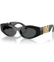 【送料無料】 ヴェルサーチ レディース サングラス・アイウェア アクセサリー Women's VE4480 51mm Oval Sunglasses Black