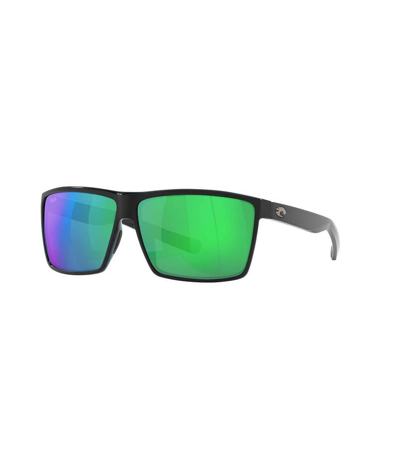 【送料無料】 コスタ レディース サングラス・アイウェア アクセサリー Rincon Polarized Mirrored Square Sunglasses Black Green Mirror