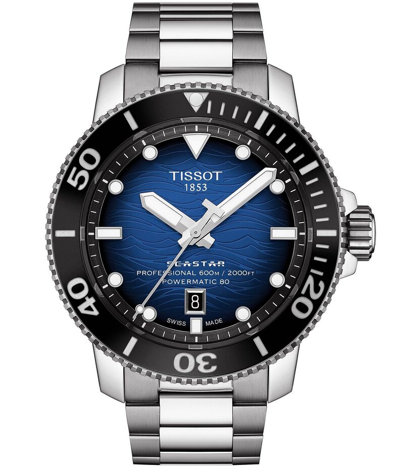 ティソット レディース アクセサリー 腕時計 Tissot Men's Seastar 2000 Professional Powermatic Bracelet Watch Silver シルバー
