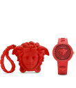 【送料無料】 ヴェルサーチ レディース 腕時計 アクセサリー Unisex Medusa Pop Quartz Analog Silicone Strap Watch Red(2)