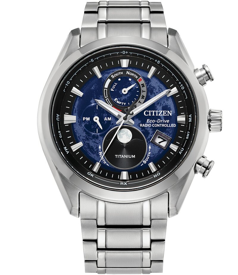 シチズン レディース アクセサリー 腕時計 Citizen Men's Blue Dial Eco-Drive Water Resistance 100 Titanium Bracelet Watch Silver シルバー