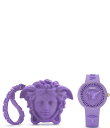 【送料無料】 ヴェルサーチ レディース 腕時計 アクセサリー Women's Medusa Pop Quartz Analog Silicone Strap Watch Set Light Purple(2)
