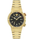 【送料無料】 ヴェルサーチ レディース 腕時計 アクセサリー Men's Greca Logo Analog Gold Tone Stainless Steel...