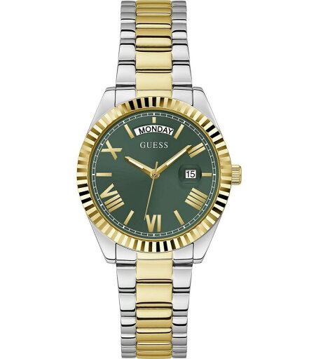 【送料無料】 ゲス レディース 腕時計 アクセサリー Unisex Luna Analog Two Tone Stainless Steel Bracelet Watch Two Tone/Green 【送料無料】 ゲス レディース 腕時計 アクセサリー Unisex Luna Analog Two Tone Stainless Steel Bracelet Watch Two Tone/Green