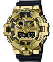 【送料無料】 ジーショック レディース 腕時計 アクセサリー Men's Ana-Digi Black Resin Strap Gold Case Watch ...