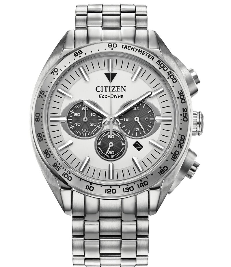 【送料無料】 シチズン レディース 腕時計 アクセサリー Men's Carson Chronograph Stainless Steel Bracelet Watch Silver