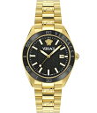 【送料無料】 ヴェルサーチ レディース 腕時計 アクセサリー Men's V-Dome Analog Gold Tone Stainless Steel Bra...