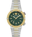 【送料無料】 ヴェルサーチ レディース 腕時計 アクセサリー Men's Greca Logo Analog Two Tone Stainless Steel ...