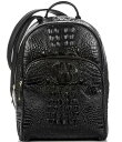 【送料無料】 ブランミン レディース バックパック・リュックサック バッグ Melbourne Collection Dartmouth Crocodile-Embossed Backpack Black(4)