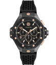 【送料無料】 フィリッププレイン レディース 腕時計 アクセサリー Men's Chrono Royal Black Silicone Strap Buckled Watch Black(2)