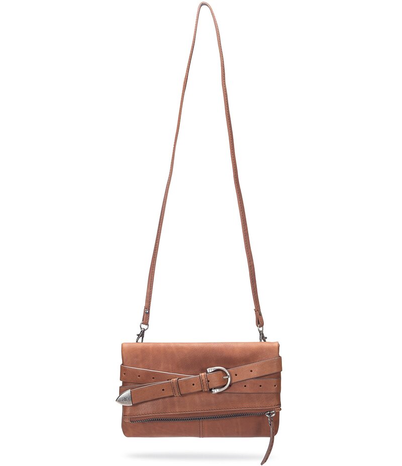 【送料無料】 フライ レディース ショルダーバッグ バッグ Jean Buckled Detail Crossbody Clutch Cognac