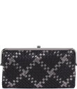 【送料無料】 ホボ レディース クラッチバッグ バッグ Lauren Woven Metallic Leather Wallet Clutch Black Me...