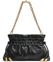 【送料無料】 ダナキャラン レディース クラッチバッグ バッグ Southold Slouchy Drawstring Leather Shoulder Clutch Bag Black/Gold