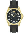 【送料無料】 ヴェルサーチ レディース 腕時計 アクセサリー Men's Anteo Analog Gold Case with Black Leather S...