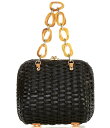 【送料無料】 フランセスバレンタイン レディース クラッチバッグ バッグ Hen Wicker Peony Basket Bag Black/Natural
