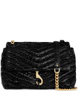 【送料無料】 レベッカミンコフ レディース ショルダーバッグ バッグ Edie Shiny Leather Crossbody Bag Black