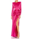 【送料無料】 マックダガル レディース ワンピース トップス Long Sleeve Crew Neck Ruched Waist Draped Bow Thi...