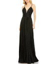 【送料無料】 マックダガル レディース ワンピース トップス Metallic Pleated Deep V-Neck Crisscross Back Deta...
