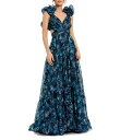 【送料無料】 マックダガル レディース ワンピース トップス Floral Chiffon V-Neck Sleeveless Ruffle Shoulder ...