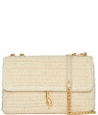 【送料無料】 レベッカミンコフ レディース ショルダーバッグ バッグ Edie Medium Straw Dog Clip Crossbody Bag Porcelain