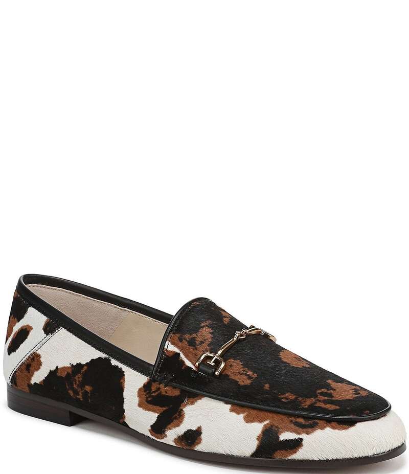 サムエデルマン レディース シューズ スリッポン・ローファー プリント ローファー Sam Edelman Loraine Cow Print Calf Hair Bit Buck..