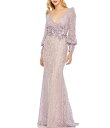【送料無料】 マックダガル レディース ワンピース トップス Lace Overlay Jewel Encrusted Floral Surplice V-Ne...