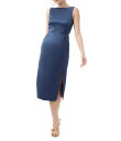 【送料無料】 トリーナターク レディース ワンピース トップス Mochi Satin Boat Neck Sleeveless Sheath Midi Dre...