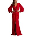 【送料無料】 タダシショージ レディース ワンピース トップス V-neck Bishop Sleeve Floral Lace Applique Column...